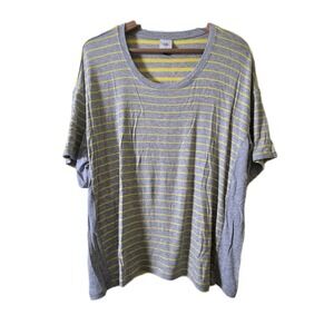 Cabi Oversized Tee Small Gray Neon Stripe Dolman Sleeve Soft Knit